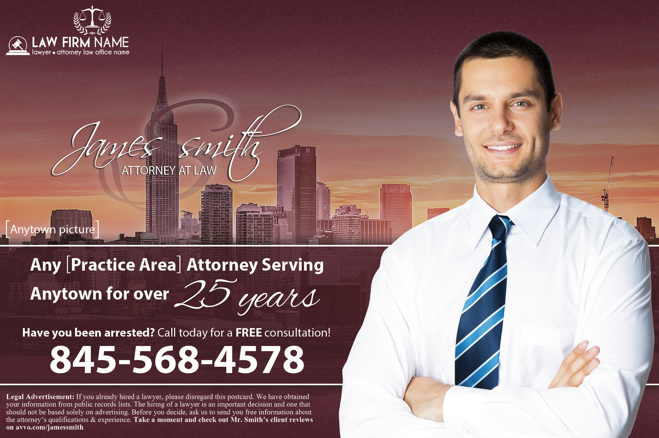 Lawyer Postcards, Law Firm Postcards, Attorney Postcards, Legal Postcards, Law Office Postcards, Criminal Defense Postcards, Criminal Law Postcards, Car Accident Postcards, Wrongful Death Postcards