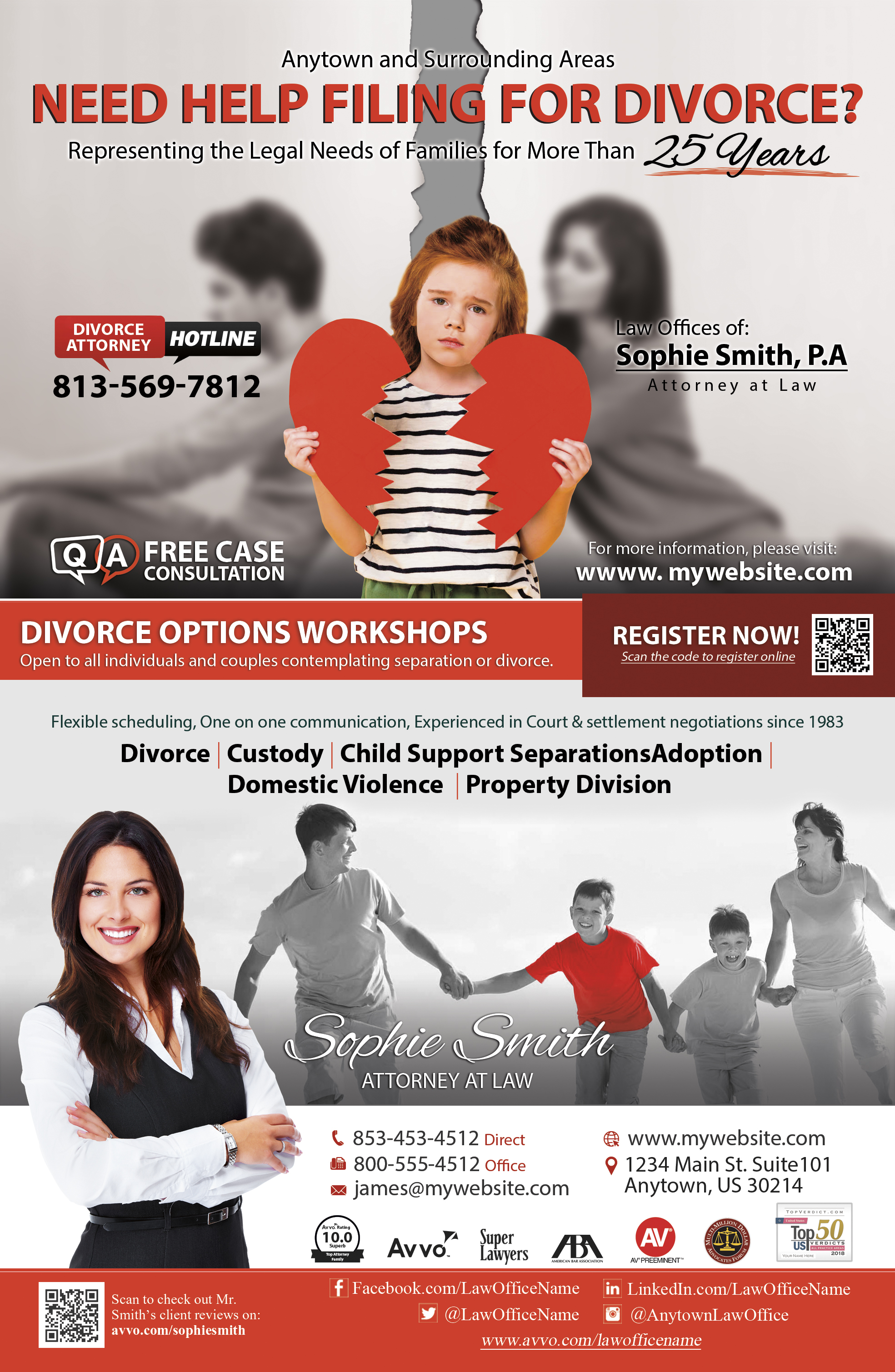 Family Law Flyers, Divorce Flyers, Lawyer Flyers, Law Firm Flyers, Attorney Flyers, Legal Flyers, Law Office Flyers