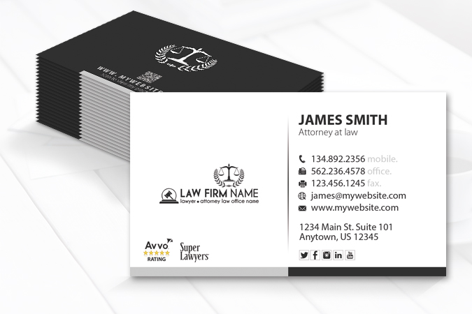Lawyer Business Cards, Attorney Business Cards, Law Firm Business Cards