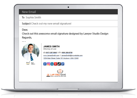 Lawyer HTML Email Signatures | Law Firm HTML Email Signatures, Attorney HTML Email Signatures, Law Office HTML Email Signatures